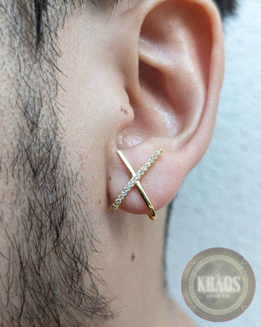 Equis acabada en oro 18k par