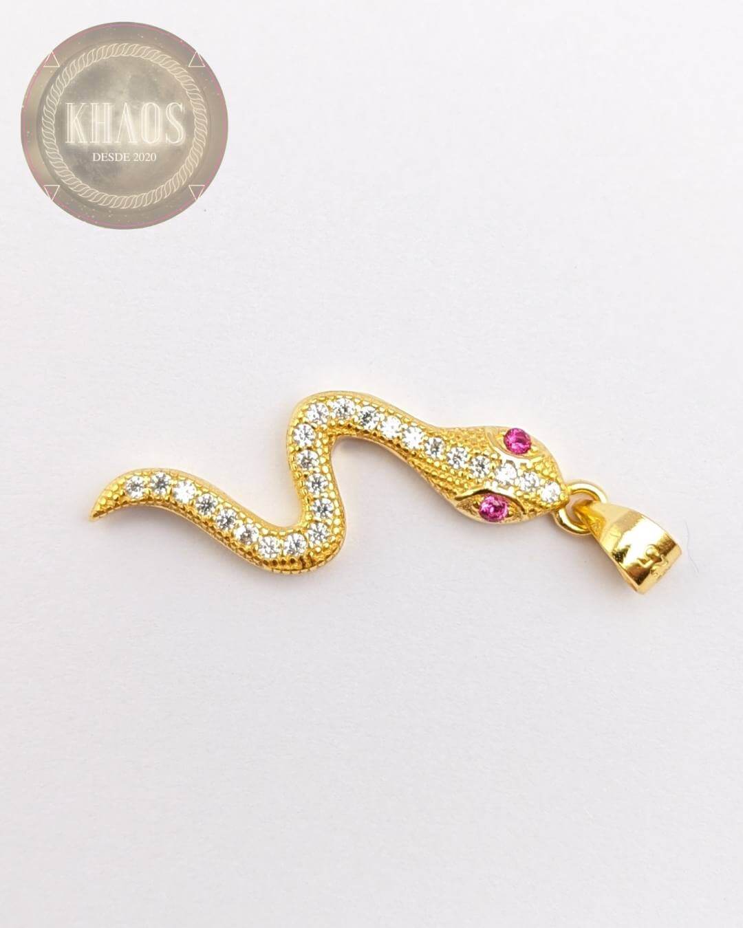 Serpiente Zirconia Cubica Acabado en Oro 18 K